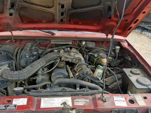 1FTCR10AXMUB24664 - 1991 FORD RANGER RED photo 7