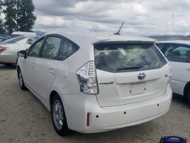 JTDZN3EU4D3234300 - 2013 TOYOTA PRIUS V WHITE photo 3