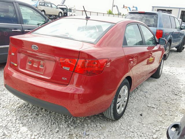 KNAFU4A23D5727743 - 2013 KIA FORTE EX RED photo 4