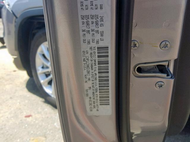 1C4PJLCXXKD128411 - 2019 JEEP CHEROKEE L SILVER photo 10