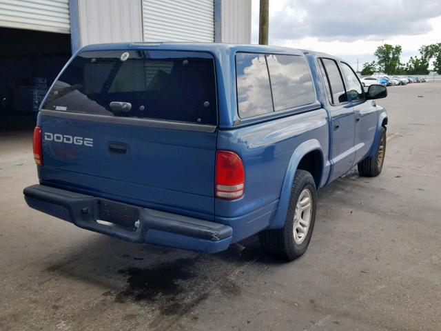 1B7HL38X12S639623 - 2002 DODGE DAKOTA QUA BLUE photo 4