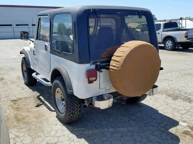 1JCCF87E6FT174219 - 1985 JEEP JEEP CJ7 WHITE photo 3