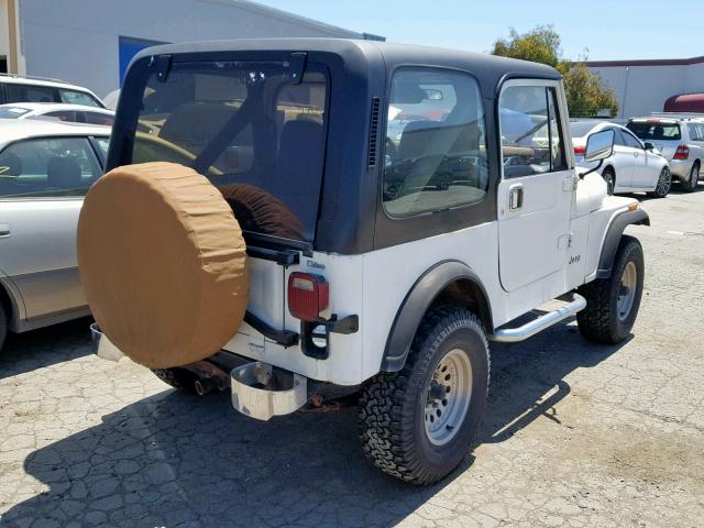 1JCCF87E6FT174219 - 1985 JEEP JEEP CJ7 WHITE photo 4