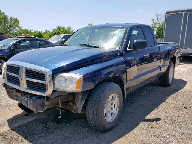 1D7HW42K35S251118 - 2005 DODGE DAKOTA SLT BLUE photo 2