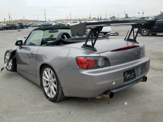 JHMAP114XYT006663 - 2000 HONDA S2000 GRAY photo 3