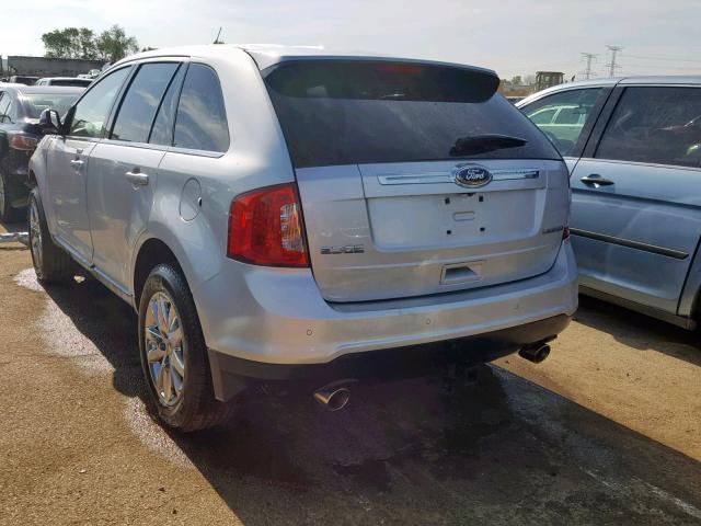 2FMDK3KC6DBC05794 - 2013 FORD EDGE LIMIT SILVER photo 3