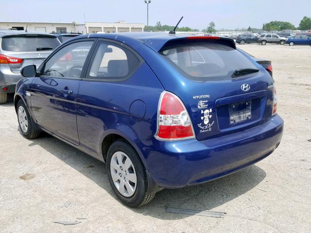 KMHCM3AC1AU170854 - 2010 HYUNDAI ACCENT BLU BLUE photo 3