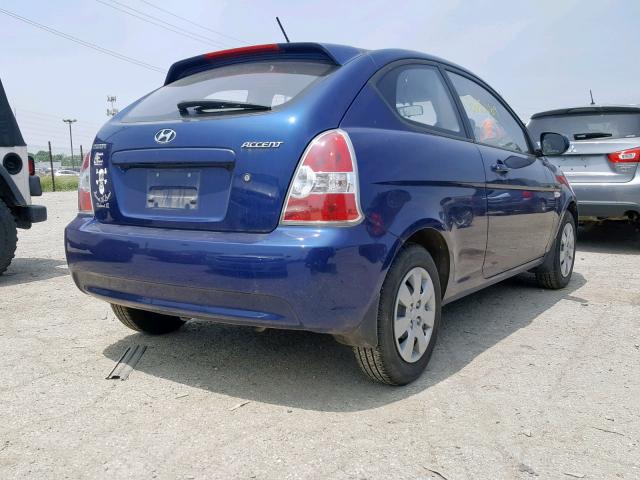 KMHCM3AC1AU170854 - 2010 HYUNDAI ACCENT BLU BLUE photo 4