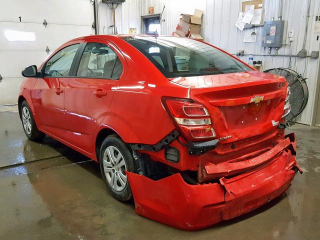 1G1JB5SH2J4121646 - 2018 CHEVROLET SONIC LS 红色 照片 3