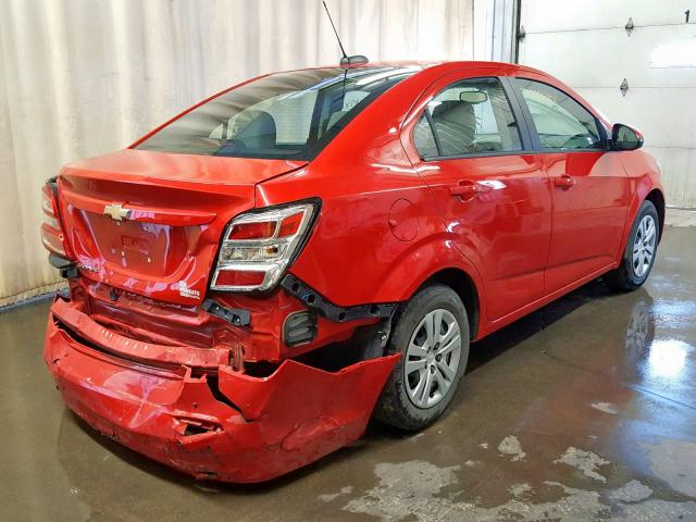1G1JB5SH2J4121646 - 2018 CHEVROLET SONIC LS 红色 照片 4