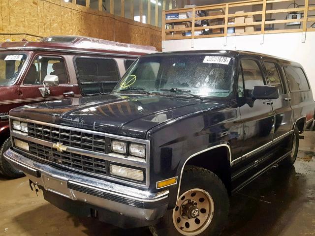 1GNEV16K8LF171111 - 1990 CHEVROLET SUBURBAN V BLACK photo 2