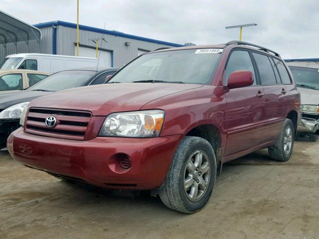 JTEDP21A950066033 - 2005 TOYOTA HIGHLANDER MAROON photo 2