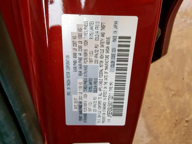 JM3ER29L580172211 - 2008 MAZDA CX-7 RED photo 10