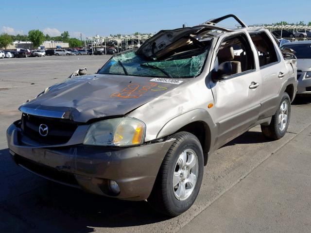 4F2CU08112KM52223 - 2002 MAZDA TRIBUTE LX GOLD photo 2