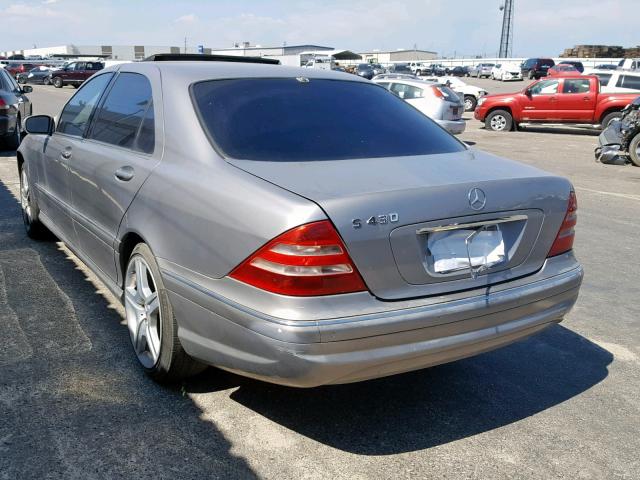 WDBNG70J94A387844 - 2004 MERCEDES-BENZ S 430 SILVER photo 3