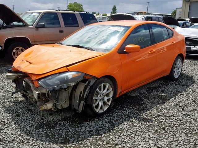 1C3CDFBA4DD331841 - 2013 DODGE DART SXT ORANGE photo 2