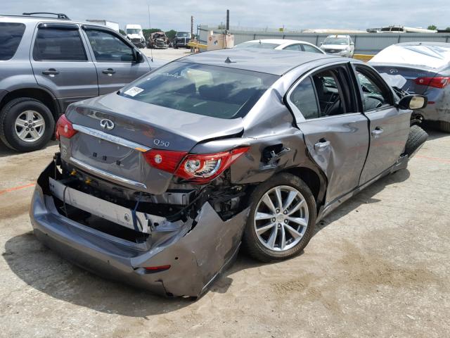 JN1AV7AR9EM703305 - 2014 INFINITI Q50 HYBRID GRAY photo 4