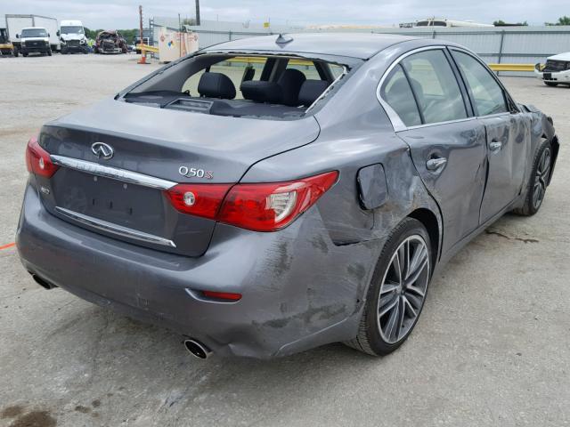 JN1BV7AR2FM393049 - 2015 INFINITI Q50 BASE GRAY photo 4