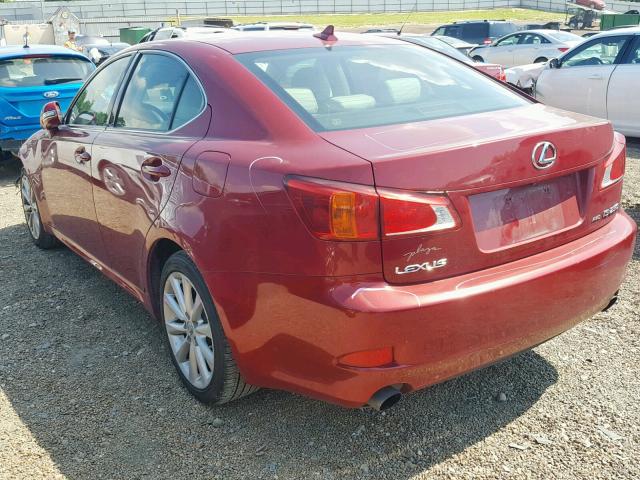 JTHCF5C2XA5038439 - 2010 LEXUS IS 250 RED photo 3