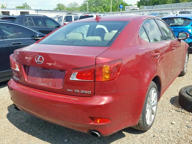 JTHCF5C2XA5038439 - 2010 LEXUS IS 250 RED photo 4