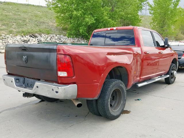 3D73Y4CL3AG145958 - 2010 DODGE RAM 3500 RED photo 4