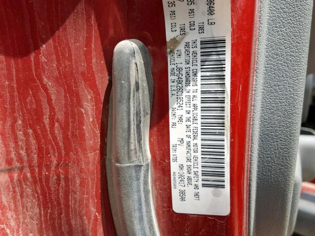 1J8HG48K26C195241 - 2006 JEEP COMMANDER RED photo 10