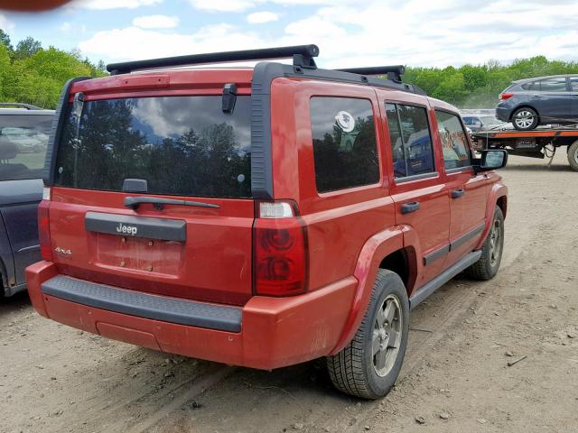 1J8HG48K26C195241 - 2006 JEEP COMMANDER RED photo 4