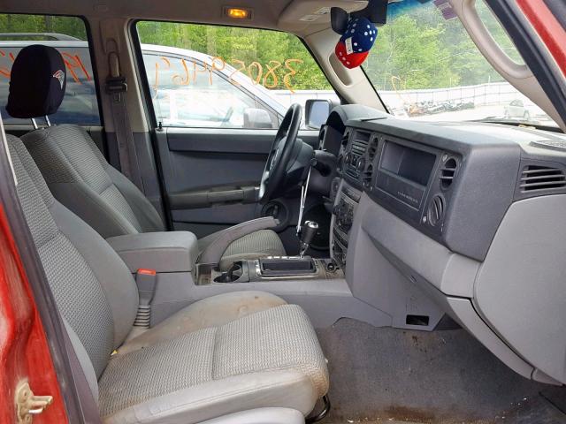 1J8HG48K26C195241 - 2006 JEEP COMMANDER RED photo 5