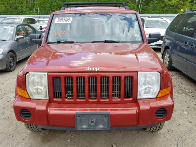 1J8HG48K26C195241 - 2006 JEEP COMMANDER RED photo 9