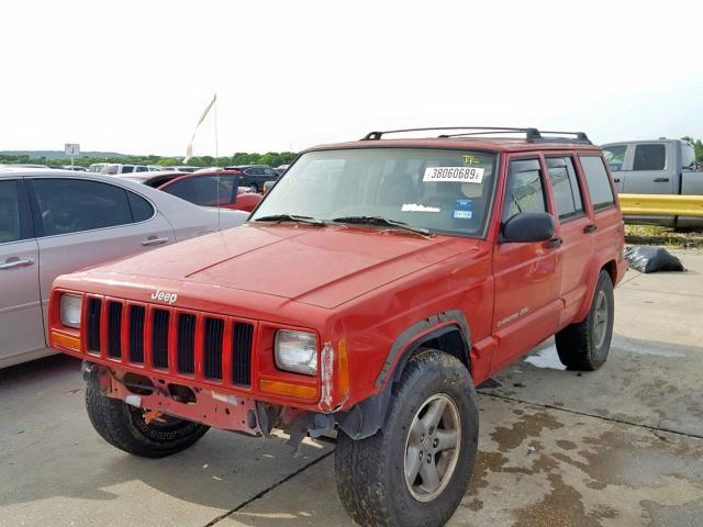 1J4FT68S6XL511029 - 1999 JEEP CHEROKEE S RED photo 2