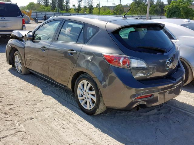 JM1BL1L78C1696989 - 2012 MAZDA 3 I GRAY photo 3