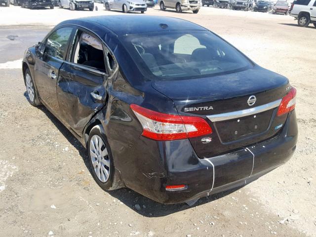 3N1AB7AP2DL652746 - 2013 NISSAN SENTRA S BLACK photo 3