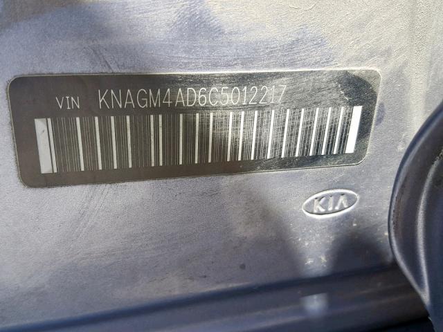 KNAGM4AD6C5012217 - 2012 KIA OPTIMA HYB SILVER photo 10