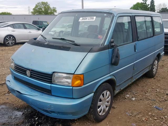 WV2KC0702PH077102 - 1993 VOLKSWAGEN EUROVAN GL TEAL photo 2