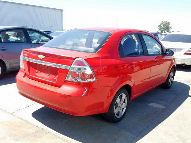 KL1TD5DE0AB129891 - 2010 CHEVROLET AVEO LS RED photo 4