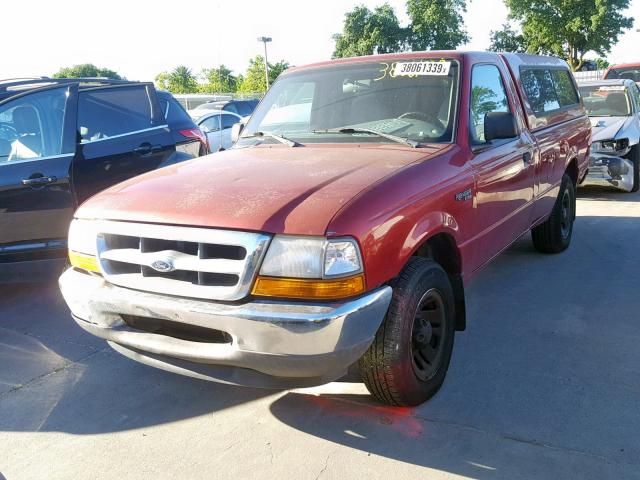 1FTYR10C1XUB87079 - 1999 FORD RANGER MAROON photo 2