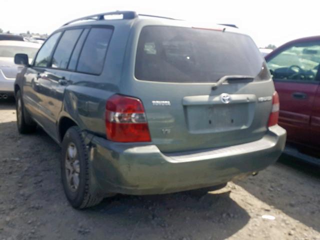 JTEDP21A160123939 - 2006 TOYOTA HIGHLANDER GREEN photo 3