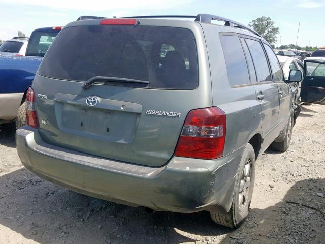 JTEDP21A160123939 - 2006 TOYOTA HIGHLANDER GREEN photo 4