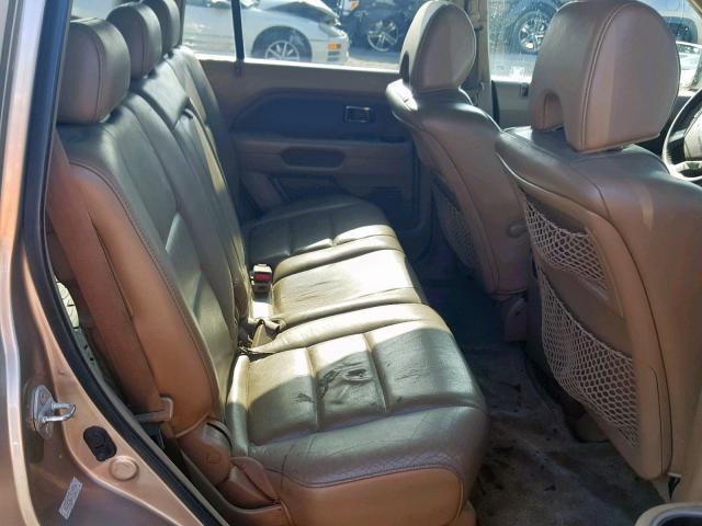 5FNYF28617B039939 - 2007 HONDA PILOT EXL GOLD photo 6