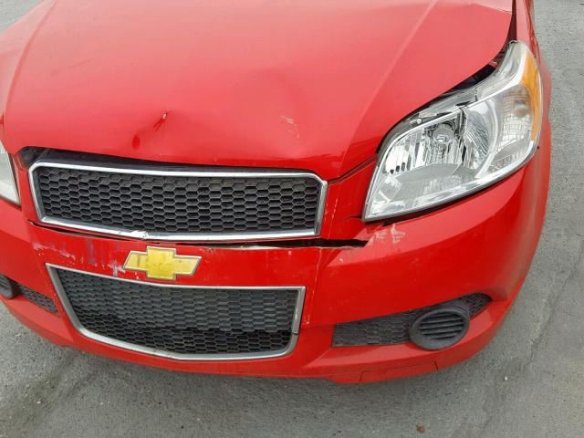 KL1TD6DE0BB142888 - 2011 CHEVROLET AVEO LS RED photo 9