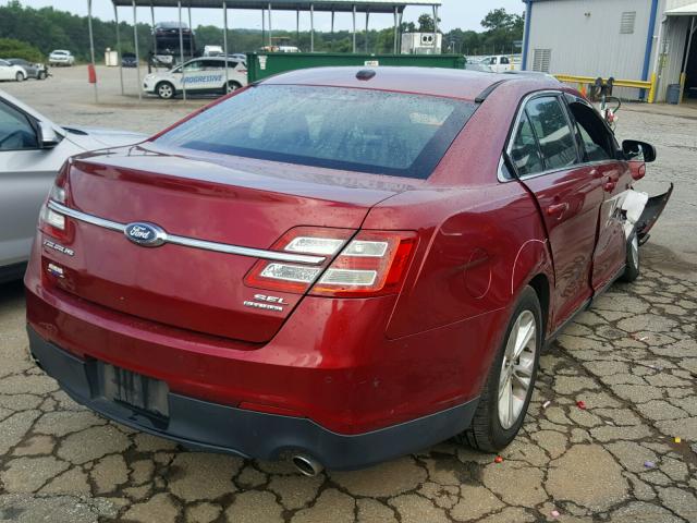 1FAHP2E8XEG173621 - 2014 FORD TAURUS SEL RED photo 4