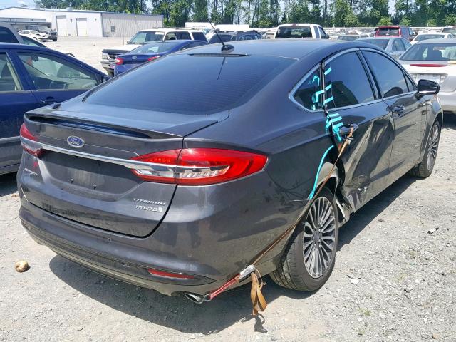 3FA6P0RU7JR161853 - 2018 FORD FUSION TIT GRAY photo 4