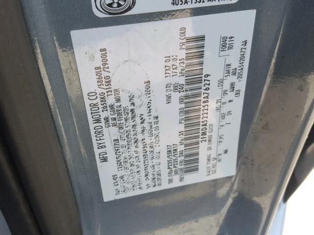 2FMDA52225BA76279 - 2005 FORD FREESTAR S BLUE photo 10