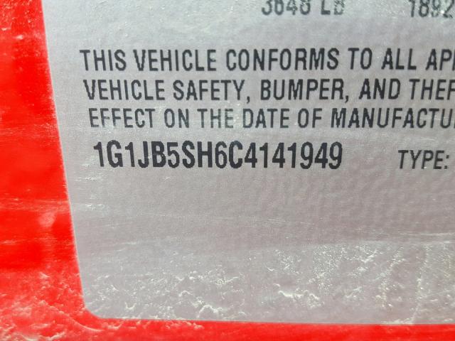 1G1JB5SH6C4141949 - 2012 CHEVROLET SONIC LS RED photo 10