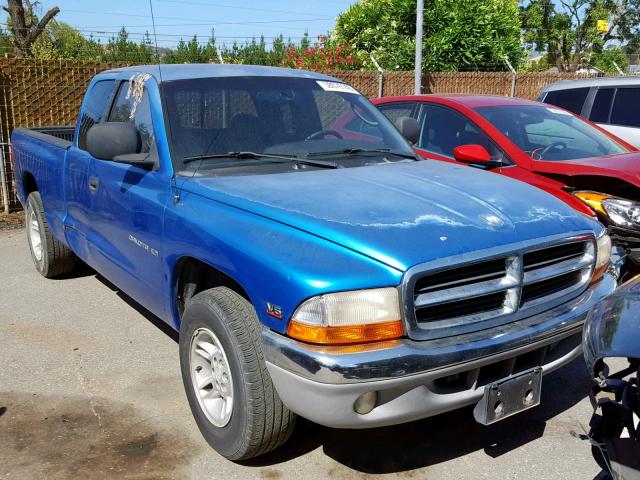 1B7GL22XXYS592504 - 2000 DODGE DAKOTA BLUE photo 1