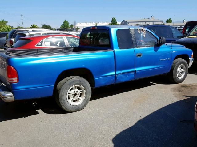 1B7GL22XXYS592504 - 2000 DODGE DAKOTA BLUE photo 4