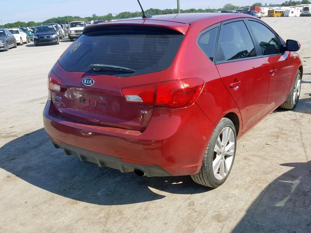 KNAFW5A34C5468459 - 2012 KIA FORTE SX RED photo 4