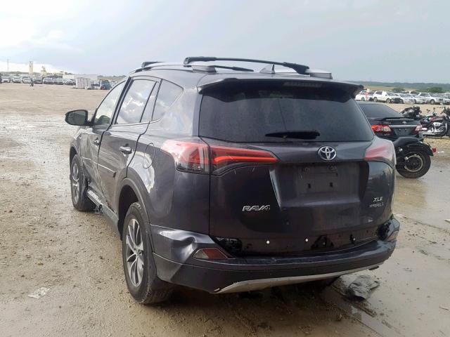 JTMRJREV0JD156370 - 2018 TOYOTA RAV4 HV LE GRAY photo 3