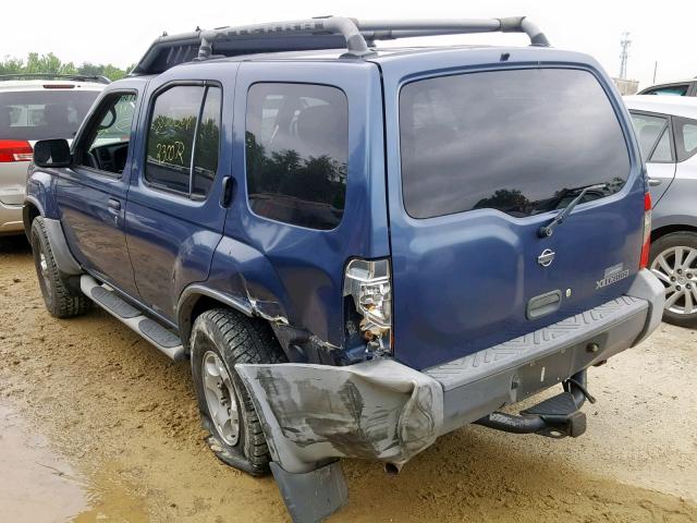 5N1ED28Y5YC582165 - 2000 NISSAN XTERRA XE BLUE photo 3