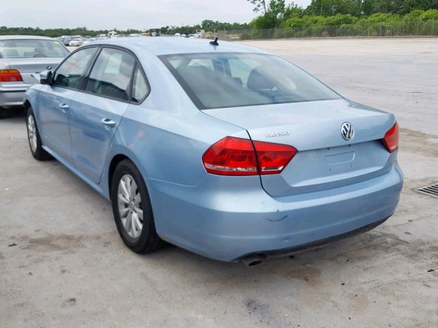 1VWAH7A30CC105474 - 2012 VOLKSWAGEN PASSAT S BLUE photo 3